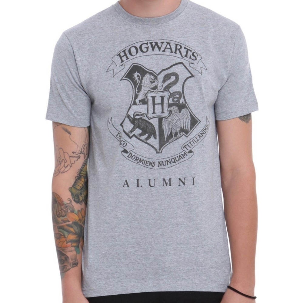 Hot Topic Harry Potter Hogwarts Alumni Grey T-Shirt 2XL